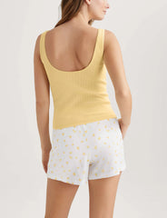 Women's Cotton Pointelle Rib Tank & Second Skin Short Set