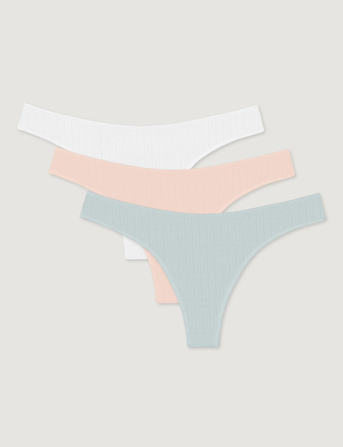 Women's Cotton Pointelle Thong (3-Pack)