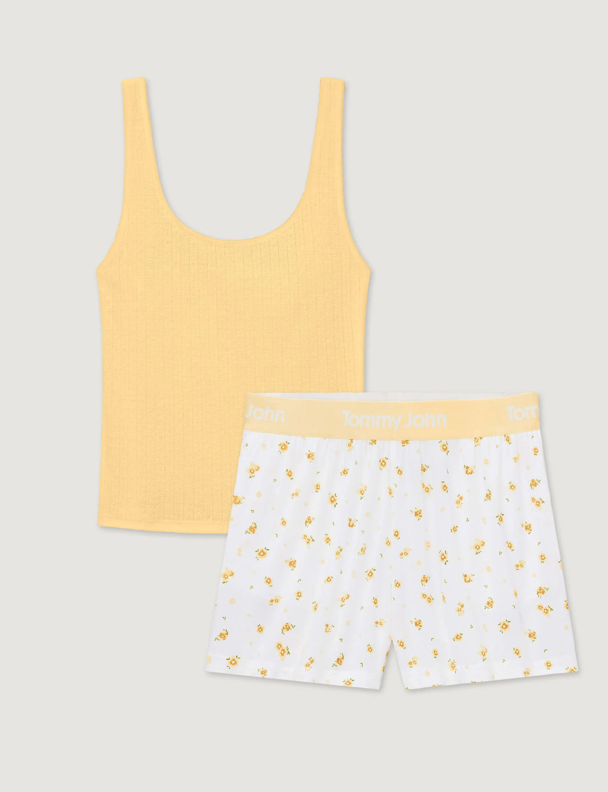 Women's Cotton Pointelle Rib Tank & Second Skin Short Set